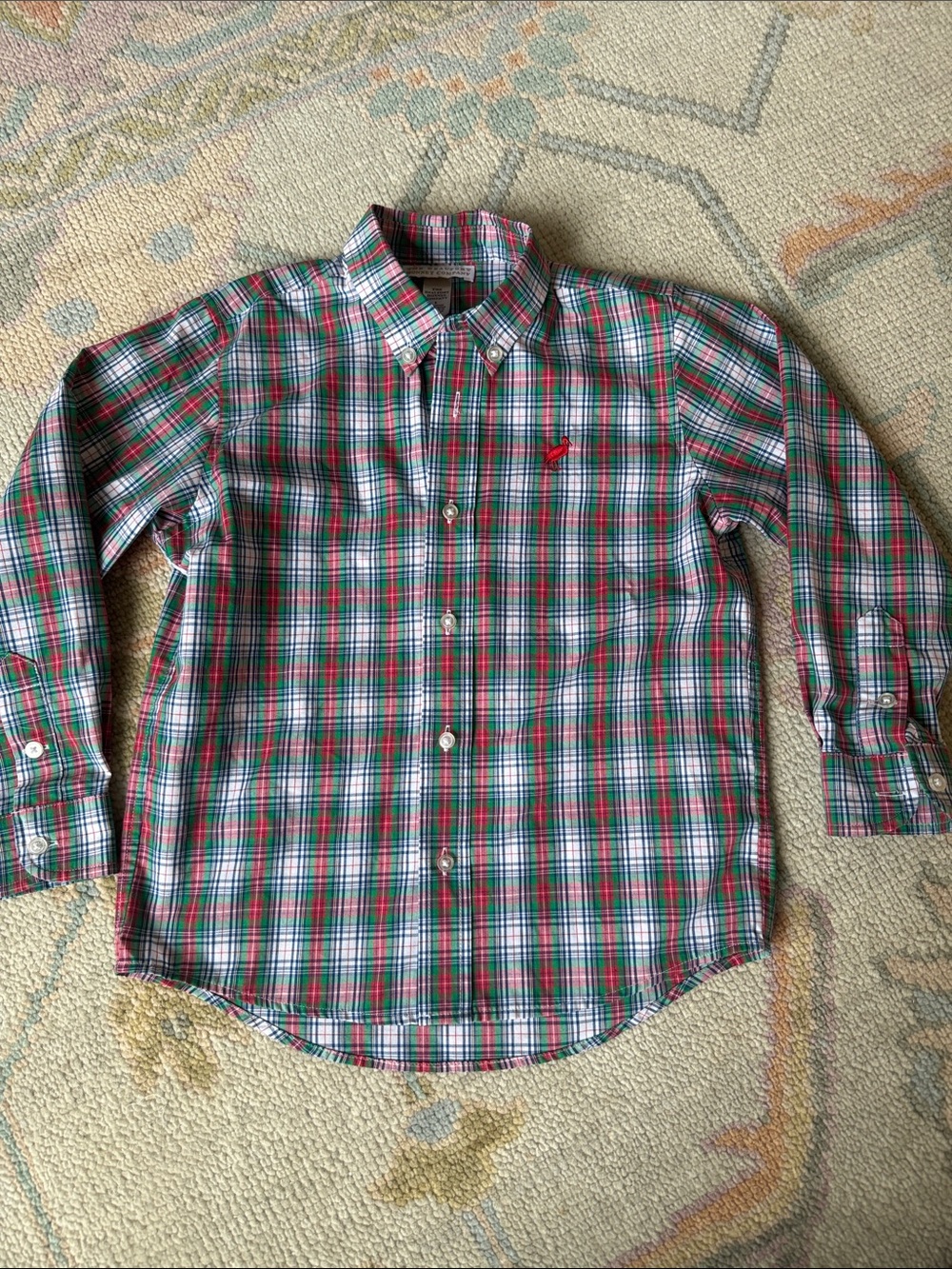 The Beaufort Bonnet Company Red & Green Plaid Button-Down Shirt Like New size 6